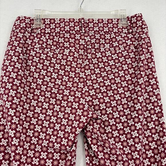 Ann Taylor Loft Julie Skinny Ankle Pant Size 8 Red Gray Print High Rise Stretch - Picture 9 of 14